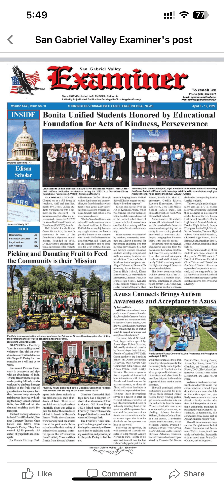 Front Page Feature: Fruitfully Yours Community Impact
