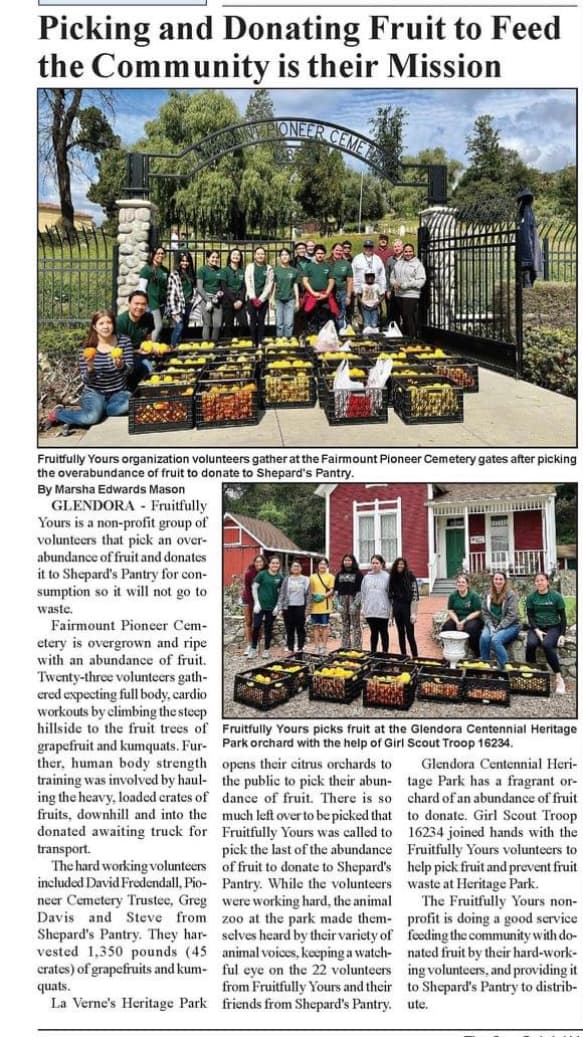 Picking and Donating Fruit to Feed the Community is their Mission