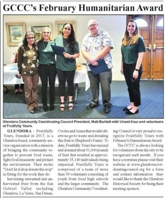 GCCC's February Humanitarian Award